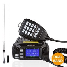 Radioddity DB25 Pro Dual Band Quad-Standby Mini Mobile Car Truck Radio, Black