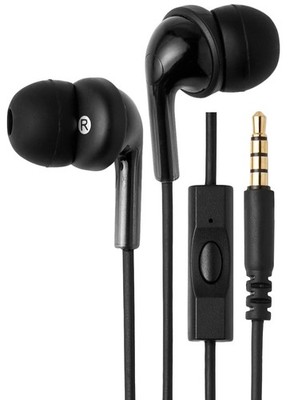 Amazon Basics Wired Earbuds with Microphone, In-Ear Headphones, 3.5mm Jack,