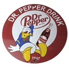 Vintage Dr Pepper Sign - Porcelain Soda Cola Man Cave Collection Sign