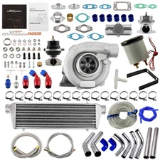 Turbo Intercooler+Oil Lines Starter Setup Kit For T3 T4 T04E Turbocharger