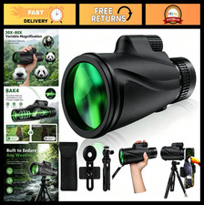 High-Powered 80x100 Monocular Telescope with Smartphone Adapter for Bird Watchin