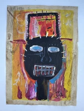 Jean-Michel Basquiat COA Art Painting Original Drawing Vintage