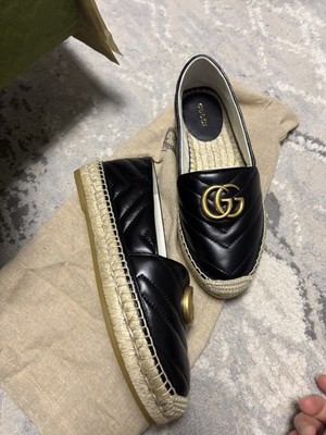 New GUCCI GG Marmont Espadrille Mule EU 35.5/US 5.5 Color Black GG