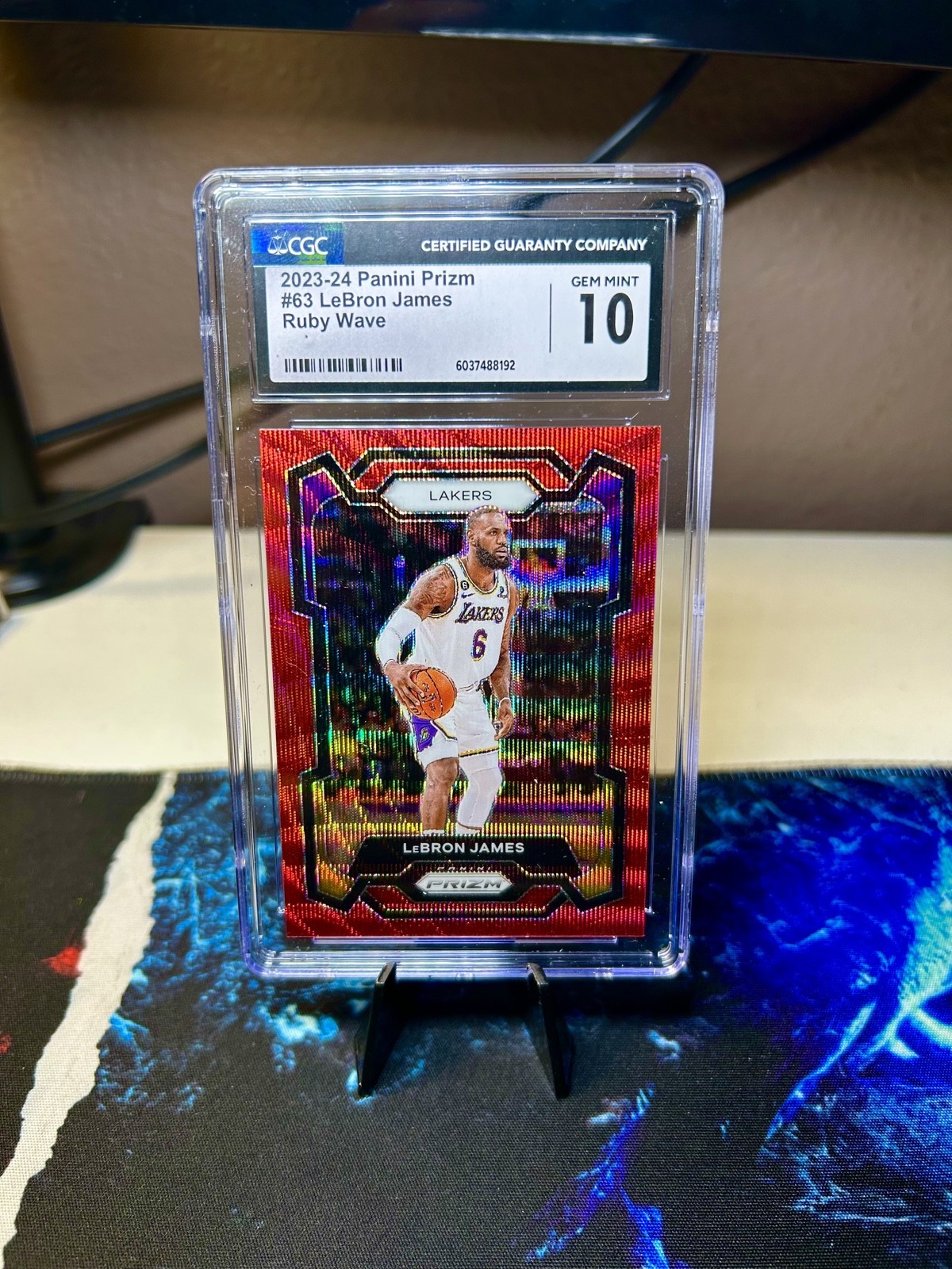 2023-24 Panini Prizm - LeBron James #63 Ruby Wave Prizm CGC 10