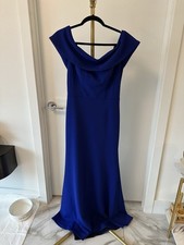 Aqua Blue Off the Shoulder Formal Gown Sleeveless Zipper Bow Dress Size 8