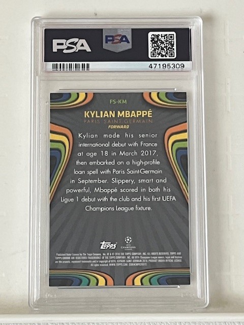 2017 Topps Chrome UEFA Kylian Mbappe Future Stars #FS-KM PSG PSA 10 Gem Min view 2