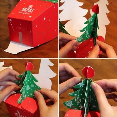 Weihnachtsbaum-Geschenkboxen Set mit Pop-up Papier dekorativ