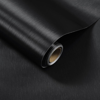Black Stainless Steel Contact Paper 15.7''X 118'' Modern Thick Metallic Fridge Wal