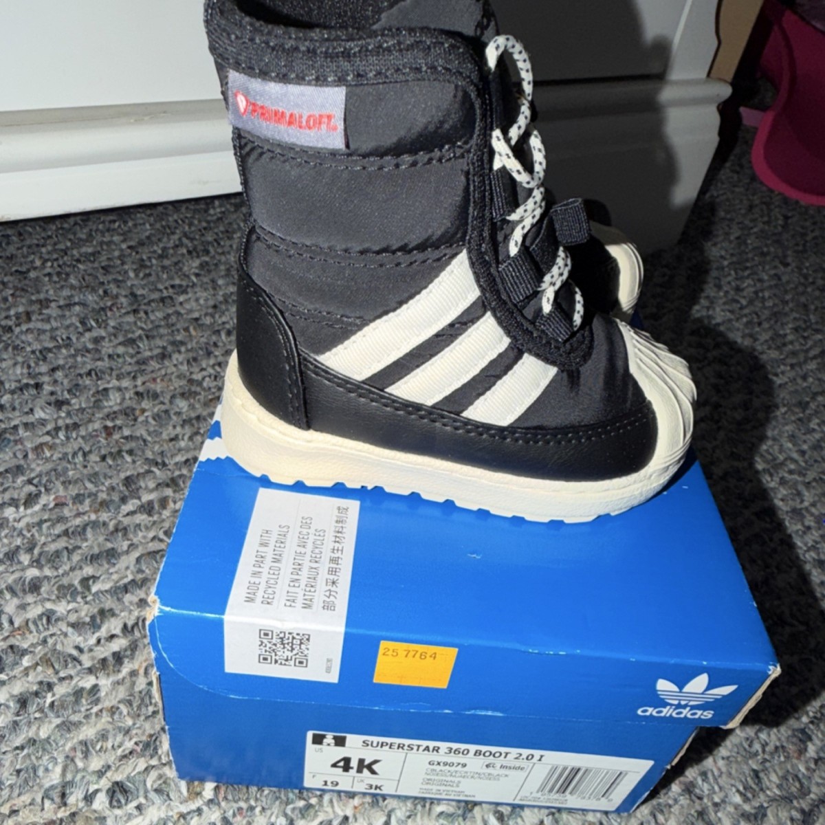 adidas Superstar 360 Boot 2.0 I Unisex Kids Black White Boot Size 4K | eBay