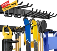 UUP 48" Garage Tool Organizer Alloy Steel with 3 Panels & 7 Hooks, Black 