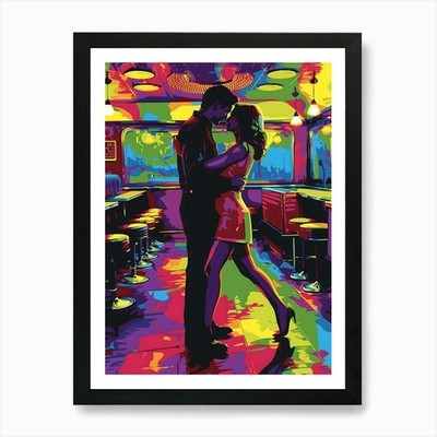 Saturday Night Fever, lebendig, fett gerahmtes Wandbild Poster Leinwanddruck Bild