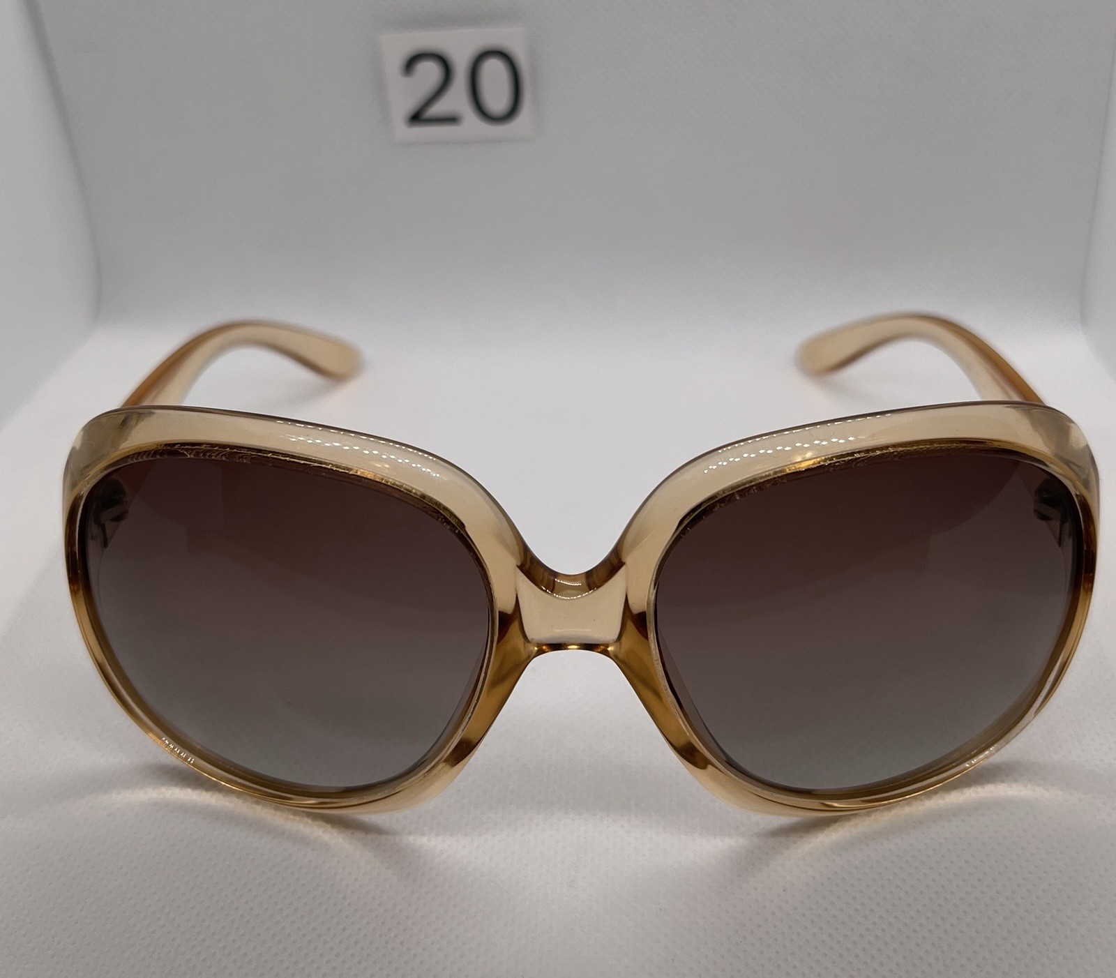 Oversized Round Beige Brown Gradient Sunglasses - image 4