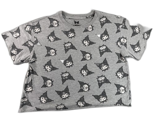 Hybrid Apparel Kuromi Anime Graphic Tee S Gray Cotton Blend Short Sleeve Mens
