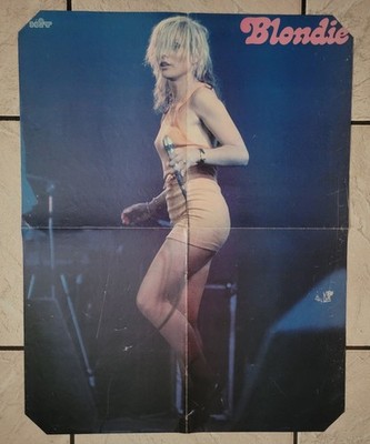 BLONDIE Debbie Harry BEE GEES HIT French Double Sided 4-Panel Poster 1979 18x22