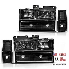 Headlight Assembly Compatible with 1994-1999 OE Black Housing w/ Corner Lights