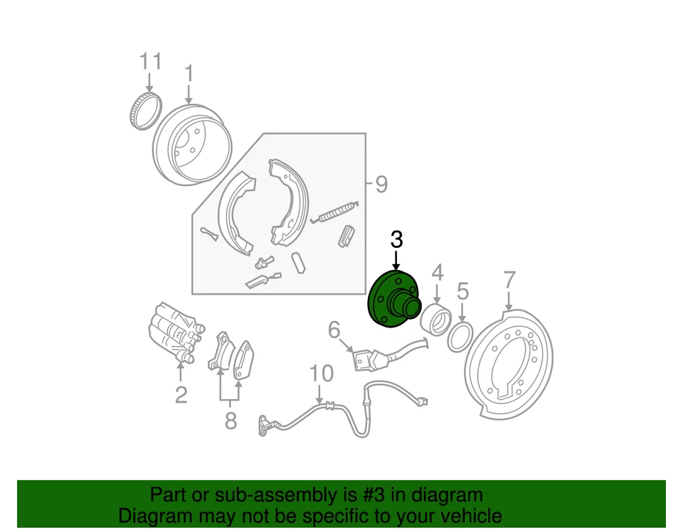 Conjunto de buje original Ford G2MZ-1109-C Foto 2 de 4