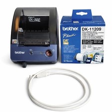 Brother QL-500 Label Printer + DK-11209 Labels (Opened)  No Power Supply