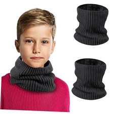 Kids Neck Warmer Winter Neck Gaiters,Fleece Balaclava Cold Weather Black black