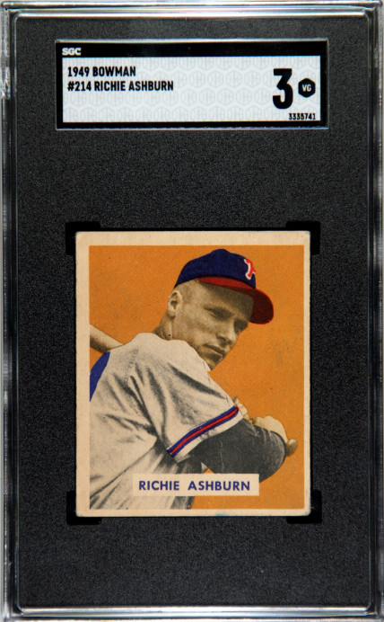 1949 Bowman #214 Richie Ashburn RC Rookie SGC 3 VG