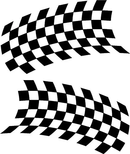 Black and white checkered auto racing flags and finishing tape vector