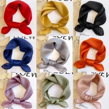 100% Pure Silk 21'' Square Scarf Women Kerchief Bandana Neckerchief Wrap Turban