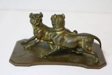 Early 20th Century Berndorf Foundry Bronze Playful Bulldogs Sculpture