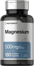 Horbäach Magnesium 500mg | 180 Caplets | Vegetarian, Non-GMO, and Gluten Free Su