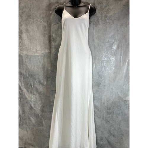 DKNY Women's Ivory V-Neck Beaded Spaghetti Straps Mermaid Maxi Gown SZ 8 - Bild 1 von 15