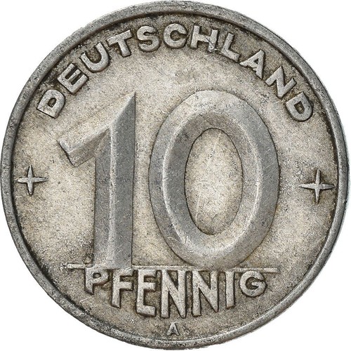German Democratic Republic 10 Pfennig Coin | Toothed Wheel | KM3 | 1948 - 1950 - Picture 8 of 12