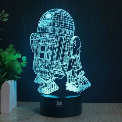 Star Wars R2 D2 7 Color Changing Led Desk Light Usb Powered 3d