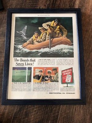 1951 Continental Oil Co Conoco The Bomb That Saves Lives Framed Ad