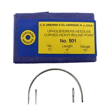 C.S. Osborne Pack Of 12 Curved Needles Heavy #501-4 (Size 4") 