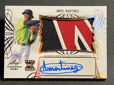 2021 Leaf Trinity PLAYER WORN JERSEY DUAL PATCH PROSP ROOKIE AUTO Angel Martinez