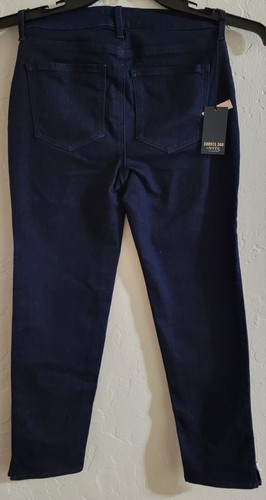 NYDJ Curves 360 Short Straight Ankle Slit Jeans Dark Blue Wash Size 00~NWT~ - 第 5/10 張圖片