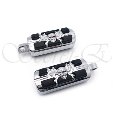 HTTMT- Chrome Zombie FootPegs For Harley with H-D male mount-style footpeg