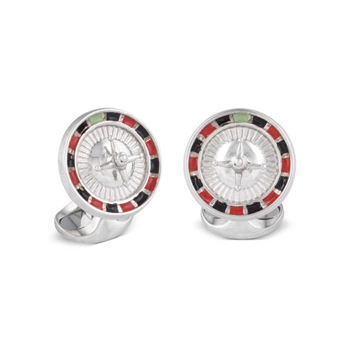 DEAKIN & FRANCIS .925 Sterling Silver Cufflinks Roulette Wheel (RARE) - Image 3 of 3