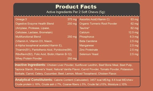 Dog Protein Muscle Gain Supplement Soft Chews Health - Picture 4 of 7