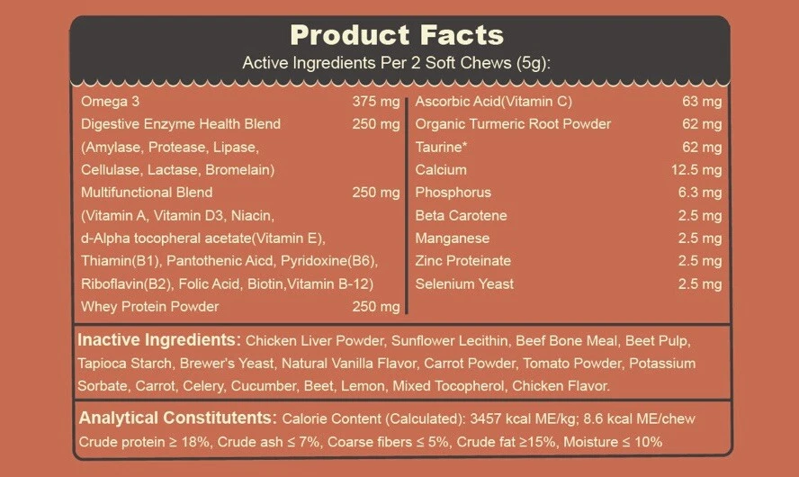 Dog Protein Muscle Gain Supplement Soft Chews Health - Image 4 of 4