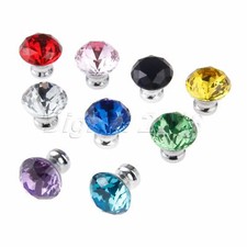 Luxury Diamond Crystal Glass Drawer Cabinet Knob Dresser Closet Door Pull Handle