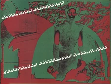 ARTIST UNKNOWN Untitled 24.5" x 32.5" Offset Lithograph Contemporary Green, Red