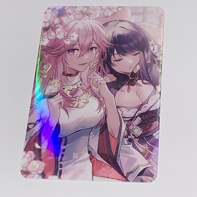Yae Miko & Raiden Genshin Impact Art Goddess Story Anime Waifu Card Girl Sexy