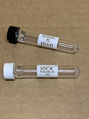 #ad #ad TWO x #x27;Lock N Load#x27; BLACK AND WHITE COLOR TOPS Glass Chillum Pipes w Cap 9mmx3quot; $13.88