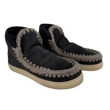 Mou Ankle Boots Eskimo Black Suede Sneaker Women’s US Size 10