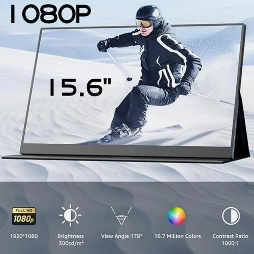 NEW! 15.6'' Portable Monitor 1080P External Monitor For Laptop,PC,Mac,Phone,Xbox