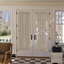 Side Light Door Curtains 72 inch Length Privacy Linen 52"W x 72"L Taupe