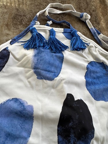 NWT-Karla Vivian Child 2 Piece Bathing Suit/Bikini-Blue & White Polk A Dot-Sz 8 - Picture 3 of 3