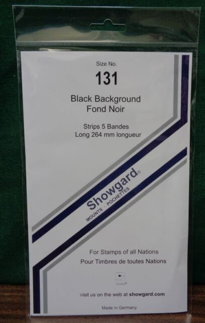 Showgard size 131 black hingeless stamp mount NEW unopened pack 1st quality