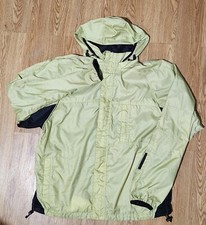 Vintage Old Navy Jacket L Green  BlackMens Zip Nylon Hooded Used