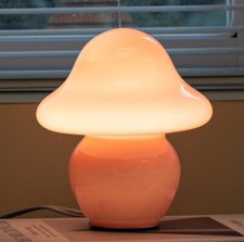 Mushroom Lamp Pink Glass Mushroom Table Lamp