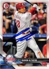Aaron Altherr autographed Baseball Card (Philadelphia Phillies) 2018 Bowman #60